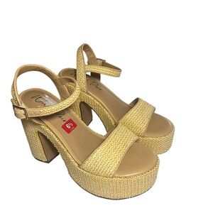 Wild Pair beige Woven Platform Sandals